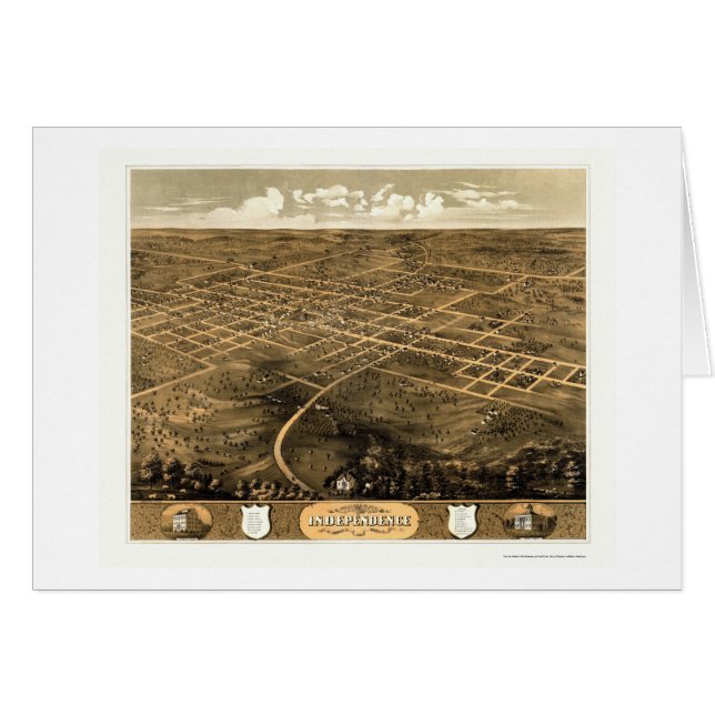 Självständighet panorama- karta för MO - 1868 Hälsningskort (Framsidan Horizontal)