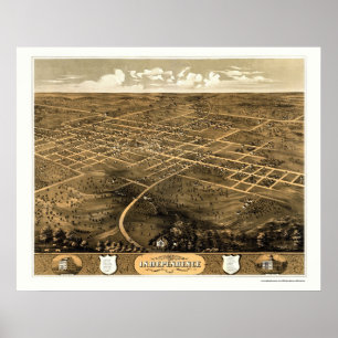 Självständighet panorama- karta för MO - 1868 Poster