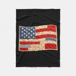 Självständighet patriotiska blommor amerikansk fla fleecefilt