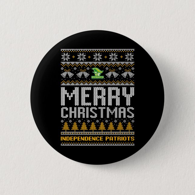 Självständighet Patriots Logotyp God jul Ugly Sw Knapp (Framsida)