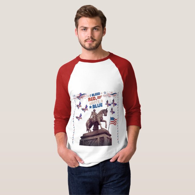 Självständighetens anda röd t shirt (Hel framsida)