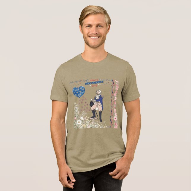 Självständighetens Ande Glow oliv T Shirt (Framsida Full)