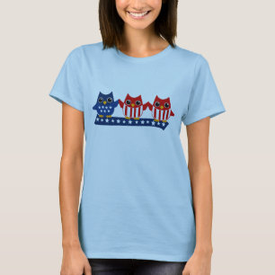 Självständighetfirandeugglor T-shirt
