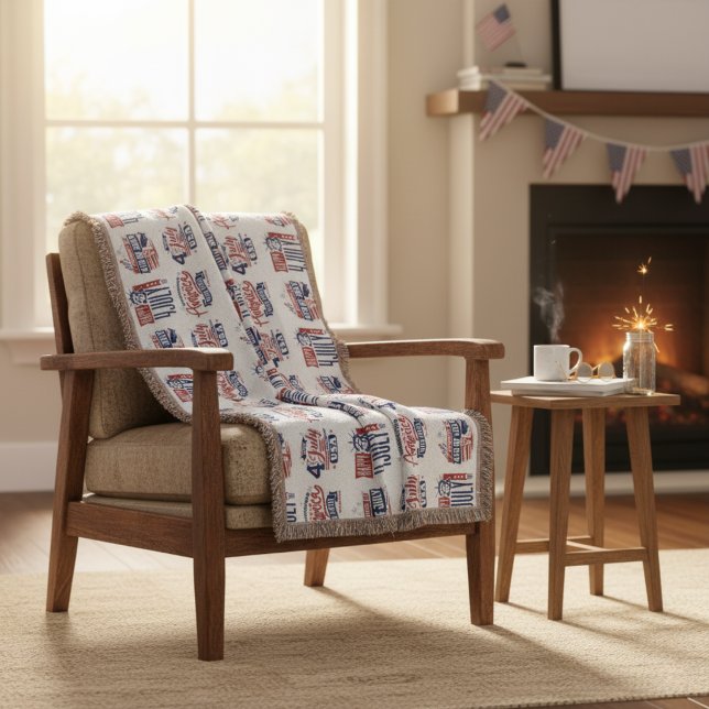 Självständighetsanda Fjärde juli Filt (Spirit of Independence Fourth of July Throw Blanket)