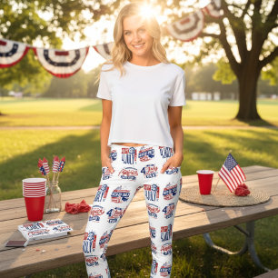 Självständighetsanda Fjärde juli-lagarna Leggings