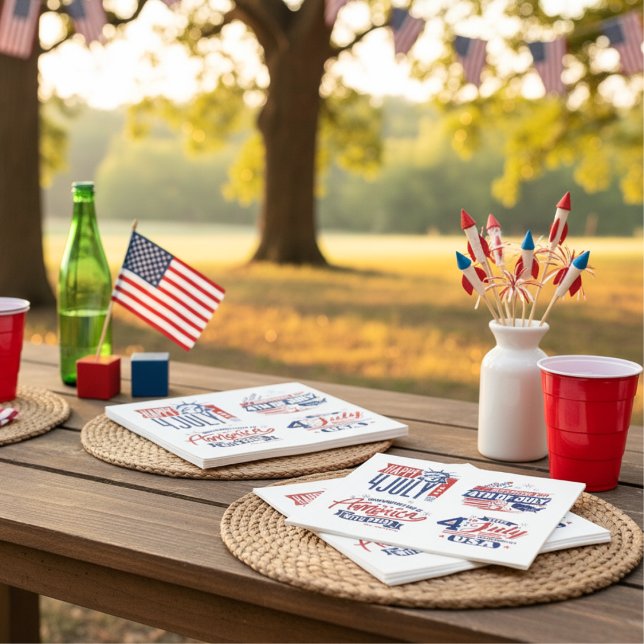Självständighetsanda Fjärde juli Pappersservett (Spirit of Independence Fourth of July Napkins)