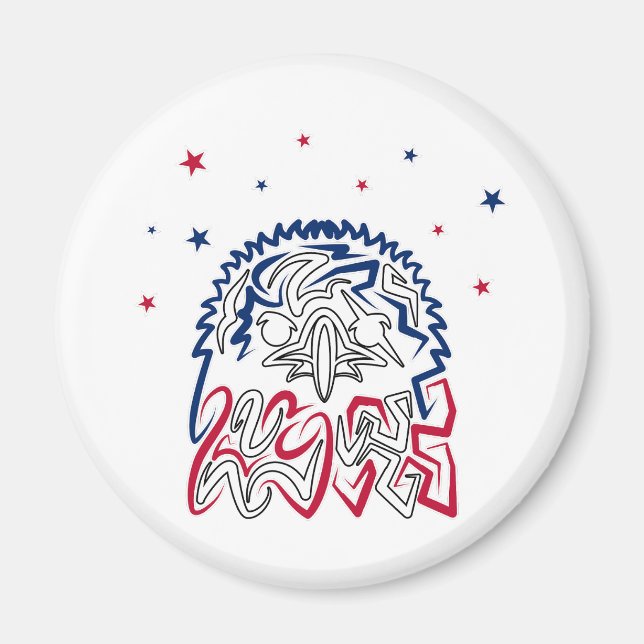 Självständighetsdag Amerikansk Örn Stjärnor Magnet (Framsidan)