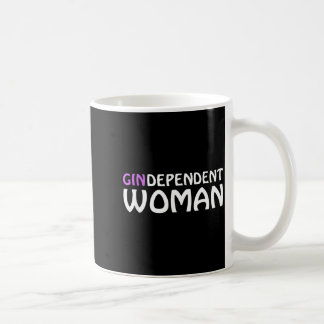 Självständighetsdag GinBeroende Kvinna Gin Drickan Kaffemugg