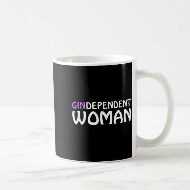 Självständighetsdag GinBeroende Kvinna Gin Drickan Kaffemugg (Höger)