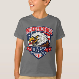 Självständighetsdag Örn Varsity Stil Patriotisk T Shirt