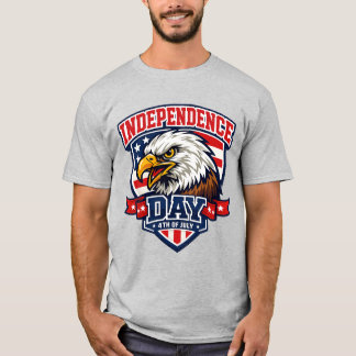 Självständighetsdag Patriotisk Örn i Varsity-stil T Shirt