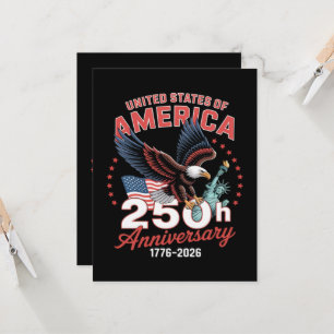 Självständighetsdagen 250-årsjubileum USA Patrioti Inbjudningar