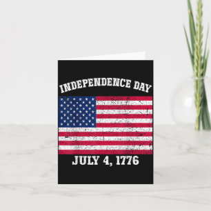 Självständighetsdagen 4 juli 1776 Amerikansk flagg Kort
