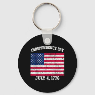 Självständighetsdagen 4 juli 1776 Amerikansk flagg Nyckelring