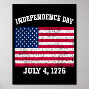 Självständighetsdagen 4 juli 1776 Amerikansk flagg Poster