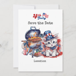 Självständighetsdagen 4 juli med katt inbjudningar