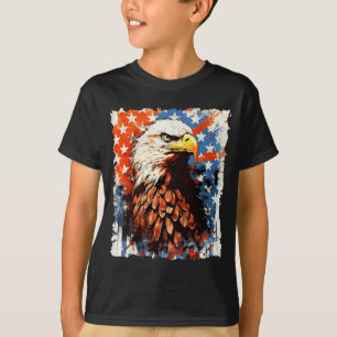 Självständighetsdagen 4 juli Örn Amerikansk Flagga T Shirt