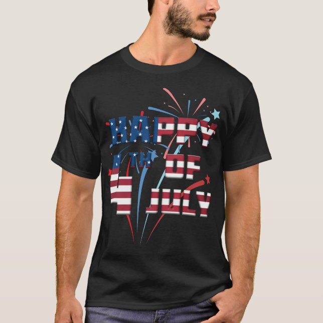 Självständighetsdagen 4 juli t shirt (Framsida)