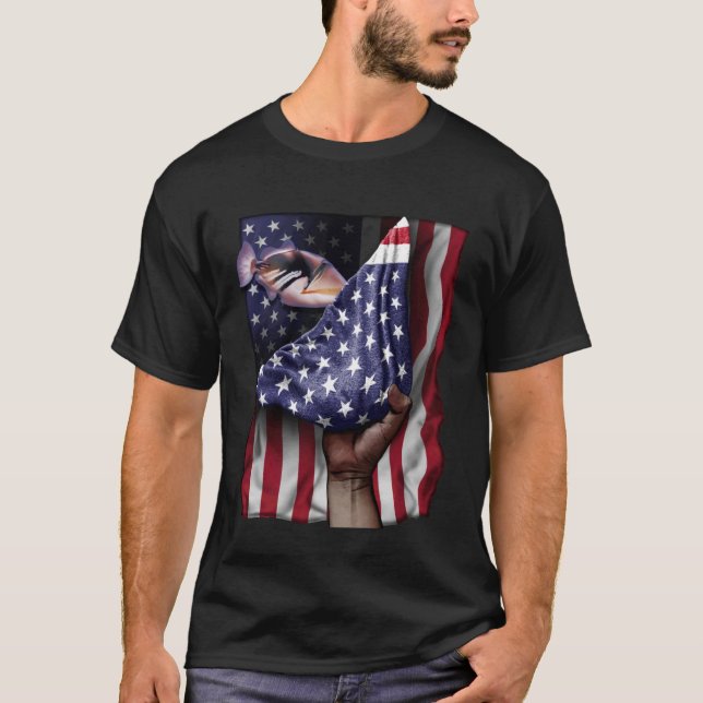 Självständighetsdagen för amerikansk Flagga Trigge T Shirt (Framsida)