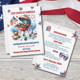 Självständighetsdagen USA semiquincentennial-firan Inbjudningar