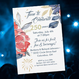 Självständighetsdagsfirande 250-årsjubileum USA-fe Inbjudningar