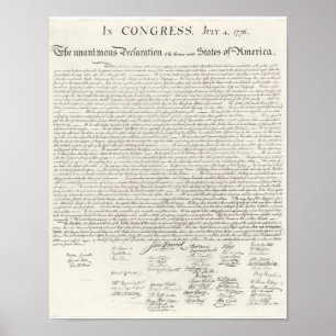 Självständighetsförklaring Amerika 4 juli Poster