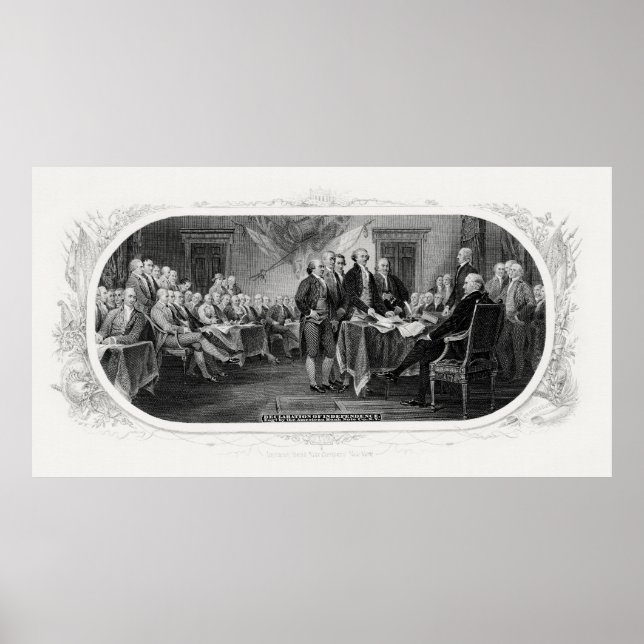 Självständighetsförklaring: Bill $2, Etching Poster (Framsidan)