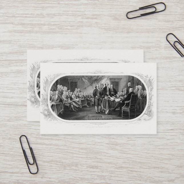 Självständighetsförklaring: Bill $2, Etching Visitkort (Fram/Back In Situ)