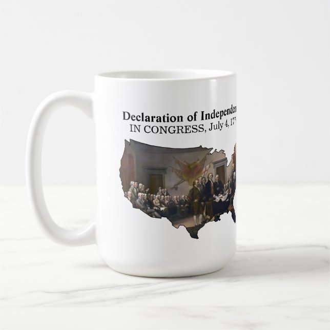 Självständighetsförklaring CONGRESS, 4 juli 1776 Kaffemugg (Vänster)
