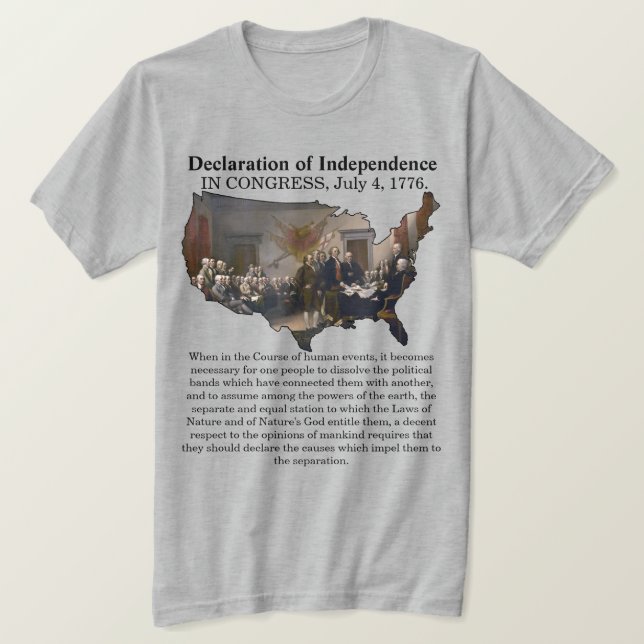 Självständighetsförklaring CONGRESS, 4 juli 1776 T Shirt (Design framsida)