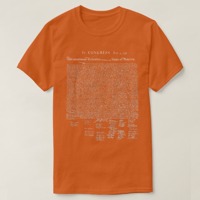 Självständighetsförklaring Fullt Text T Shirt (Design framsida)