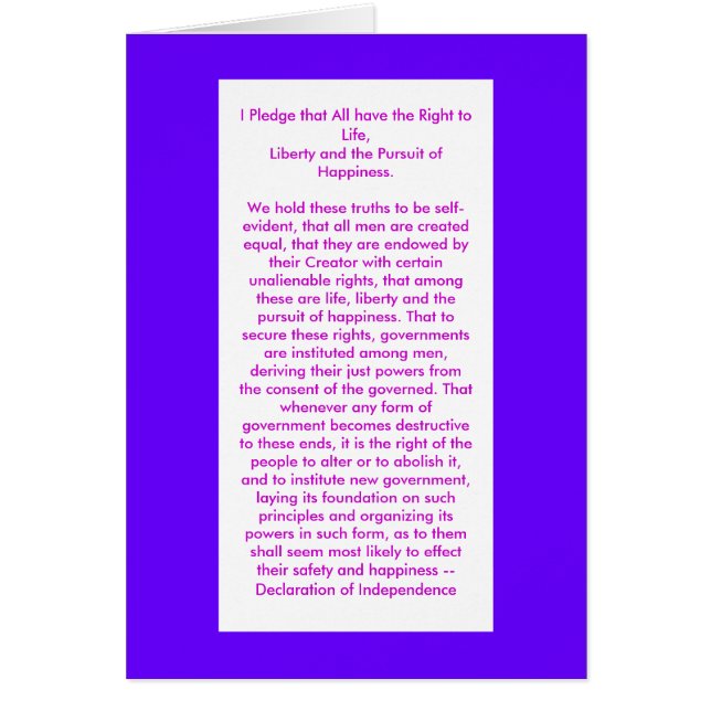 Självständighetsförklaring Gibney The MUSEUM Zaz Hälsningskort (Framsidan)