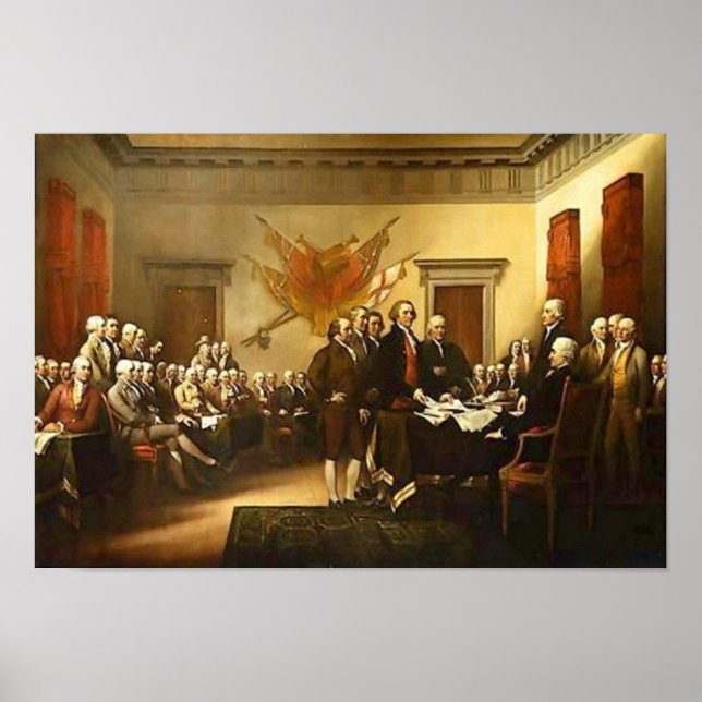 Självständighetsförklaring John Trumbull Poster (Framsidan)