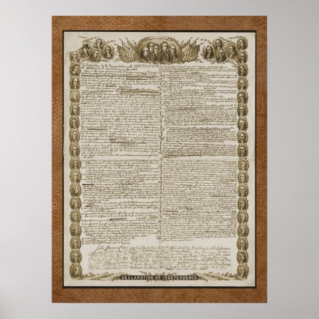Självständighetsförklaring med Founding fathers Poster (Framsidan)
