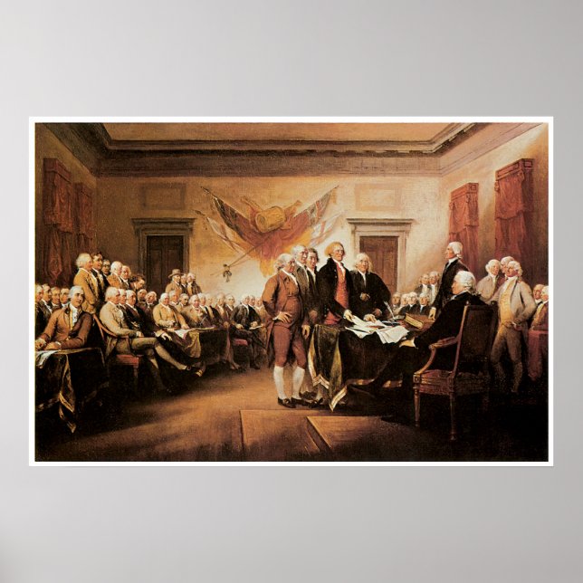 Självständighetsförklaringen av den 4 juli 1776 poster (Framsidan)