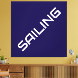 SJÄLVT SLant text på marinblå Canvastryck