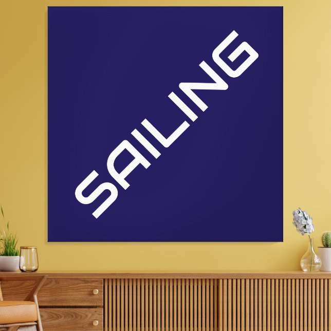 SJÄLVT SLant text på marinblå Canvastryck (Insitu (Vardagsrum))