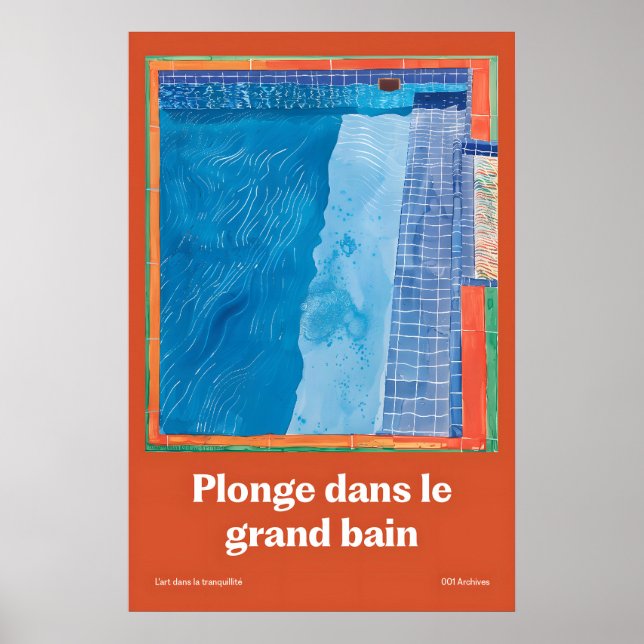 Självtryck av simbassäng Modern fransk riviera väg Poster (Framsidan)