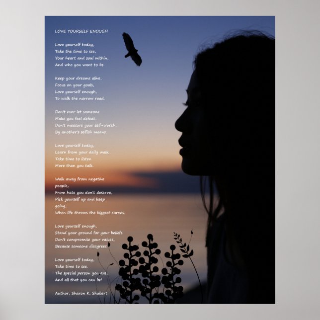 Självutskrift av Kärlek poetry Art Poster (Framsidan)