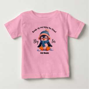 Självvald Bebis Pingvin Vinter & Snö T-Shirt för B