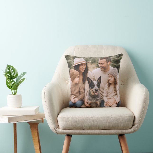 Självvald familjefotokastkudde kudde (Stol)