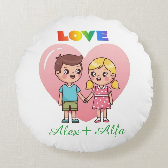 Självvald Foto Kudd USA – Personlig Bild Rund Kudde (Framsidan)