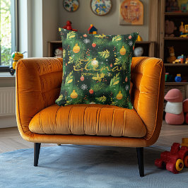 Självvald julkudde med namn och festligt citat kudde