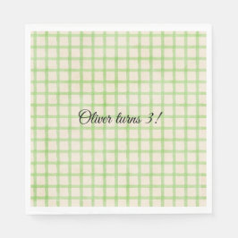 Självvald meddelande grön gingham-mönstrat servett