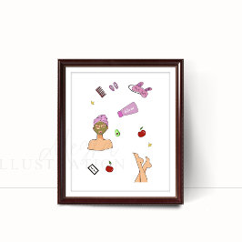 Självvård, illustration av mode poster