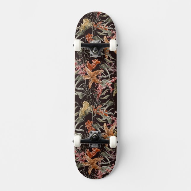 Sjaskigt havslivmönster mini skateboard bräda 18,5 cm (Framsida)