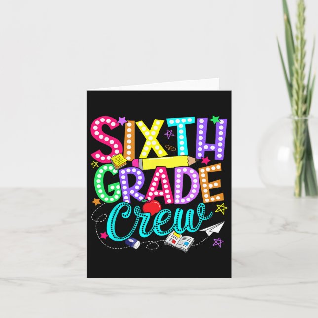 Sjätte Back to school Lärare Boy Gi 6e vid besättn Kort (Framsida)