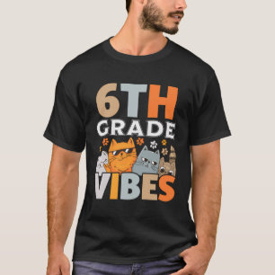 Sjätte Cat Boys Back to school i 6e Klass Vibes T Shirt