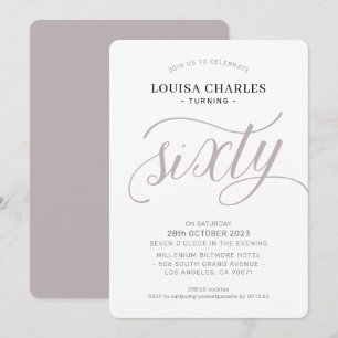 SJÄTTE elegantens födelsedagsskript för chic av mo Inbjudningar