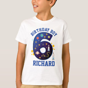 Sjätte födelsedag 6 Planets Galaxy T Shirt